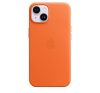 Apple iPhone 14 MagSafe-rögzítésű bőr tok,  Narancs