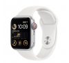 Apple Watch SE (2022) GPS + Cellular 40mm ezüstszínű alumíniumtok, fehér sport szíj