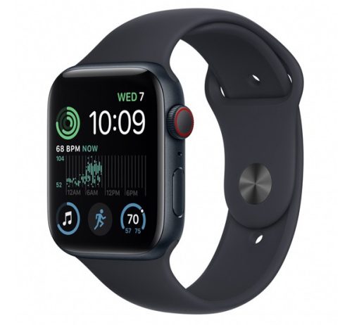 Apple Watch SE (2022) GPS + Cellular 44mm éjfekete alumíniumtok éjfekete sportszíj