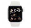 Apple Watch SE (2022) GPS + Cellular 44mm ezüstszínű alumíniumtok, fehér sport szíj