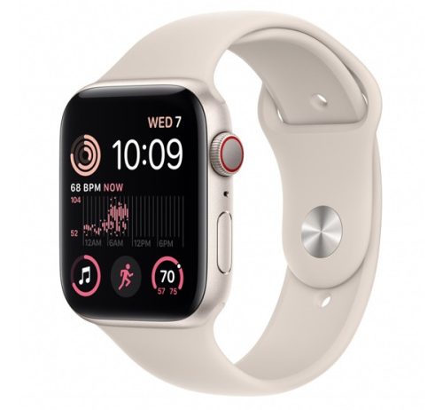 Apple Watch SE (2022) GPS + Cellular 44mm csillagfény alumíniumtok, csillagfény sport szíj