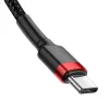Baseus Cafule USB-C / USB-C töltő- és adatkábel, 60W, 1m, fekete-piros
