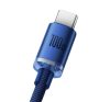 Baseus Crystal Shine USB / USB-C töltő- és adatkábel, 100W, 2m, kék