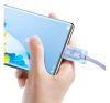 Baseus Crystal Shine USB / USB-C töltő- és adatkábel, 5A, 1,2m, ibolya