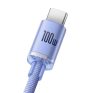 Baseus Crystal Shine USB / USB-C töltő- és adatkábel, 5A, 1,2m, ibolya