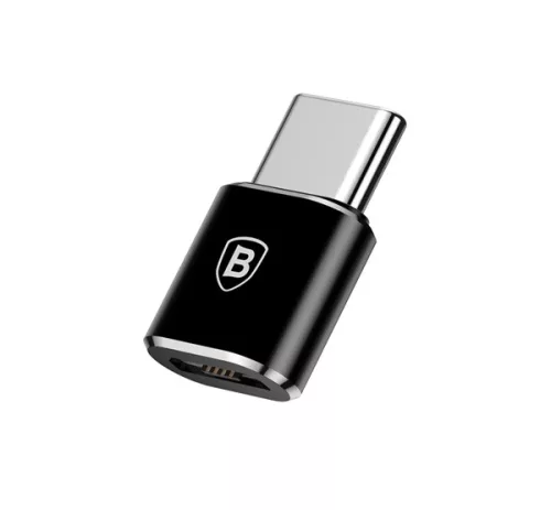 Baseus USB-C - microUSB-A adapter, fekete