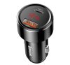 Baseus Magic autós szivargyújtó töltő, USB-A + USB-C QC 4.0 PD, 45W, fekete
