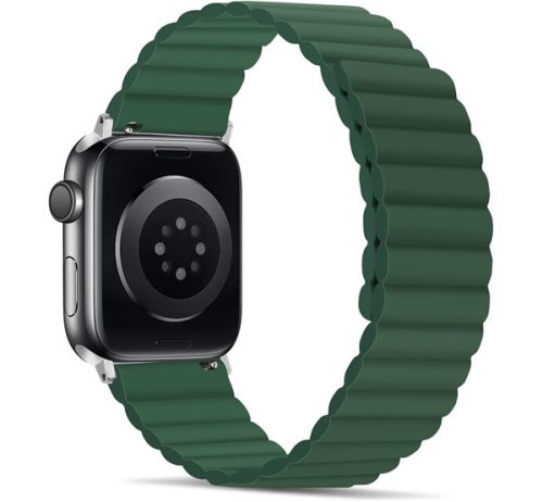 Phoner Apple Watch mágneses szilikon szíj, 42/44/45mm, zöld