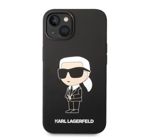 Karl Lagerfeld Liquid Ikonik NFT szilikon hátlap tok Apple iPhone 14, fekete