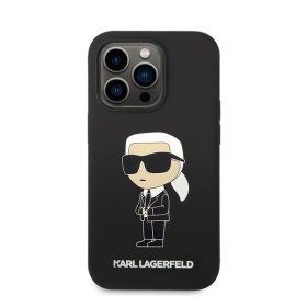   Karl Lagerfeld Liquid Ikonik NFT szilikon hátlap tok Apple iPhone 14 Pro, fekete