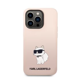   Karl Lagerfeld Liquid Choupette NFT szilikon hátlap tok Apple iPhone 14 Pro Max, rózsaszín