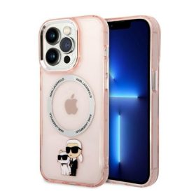   Karl Lagerfeld and Choupette MagSafe NFT hátlap tok Apple iPhone 14 Pro Max, rózsaszín