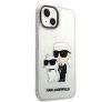 Karl Lagerfeld Liquid Glitter Karl and Choupette NFT hátlap tok Apple iPhone 14, átlátszó