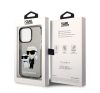 Karl Lagerfeld Liquid Glitter Karl and Choupette NFT hátlap tok Apple iPhone 14 Pro Max, fekete