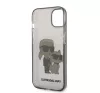 Karl Lagerfeld Liquid Glitter Karl and Choupette NFT hátlap tok Apple iPhone 14 Plus, fekete