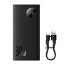 Baseus Adaman2 Power bank / külső akkumulátor, 10000mAh, 2xUSB, USB-C, 30W fekete
