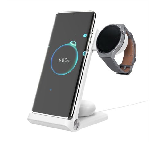 Nillkin PowerTrio 3in1 tripla vezeték nélküli töltő Huawei Watch okosórákhoz, fehér