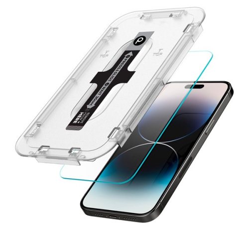 Phoner Master Clear Apple iPhone 13/13 Pro/14 Tempered Glass kijelzővédő fólia felhelyező kerettel