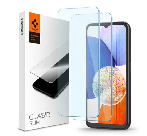 Spigen "Glas.tR SLIM" Samsung Galaxy A14 5G Tempered kijelzővédő fólia (2db)