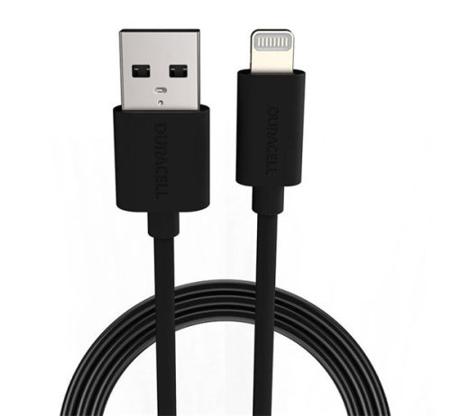 Duracell Lightning - USB adatkábel, 1m, fekete
