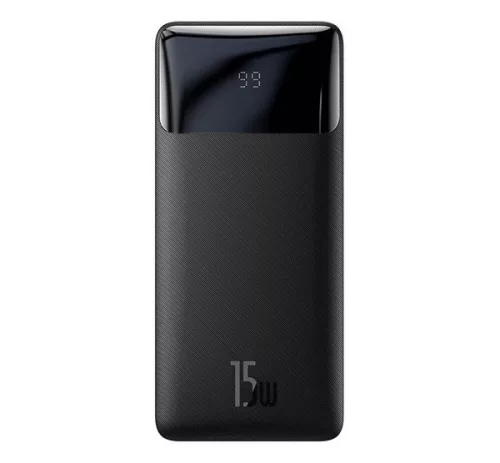 Baseus Bipow Power bank / külső akkumulátor, 10000mAh, 2xUSB-A, USB-C, 15W, fekete