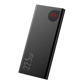   Baseus Adam Metal Power bank / külső akkumulátor, 10000mAh, 2xUSB, USB-C, 22,5W, fekete