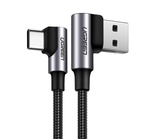 Ugreen US176 Type-C - USB gyorstöltő derékszögű adatkábel, 0,5m, fekete