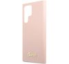 Guess Silicone Script Metal Samsung Galaxy S23 Ultra szilikon tok, rózsaszín