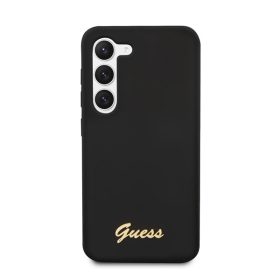   Guess Silicone Vintage Gold Samsung Galaxy S23 szilikon tok, fekete