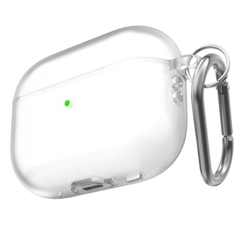 Phoner Simple Apple Airpods Pro 2 szilikon tok, csuklópánttal, átlátszó
