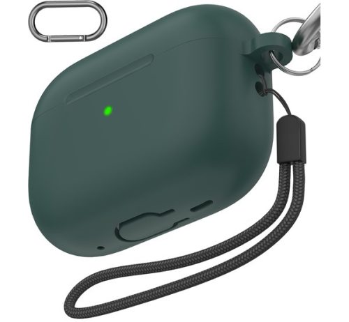 Phoner Simple Apple Airpods Pro 2 szilikon tok, csuklópánttal, zöld
