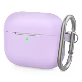 Phoner Simple Apple Airpods 3 szilikon tok akasztóval, lila