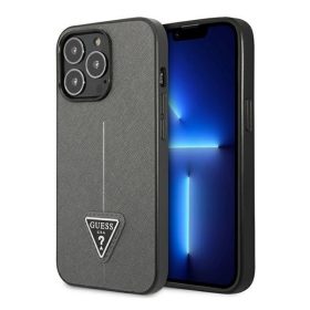   Guess SaffianoTriangle Apple iPhone 14 Pro hátlap tok, ezüst