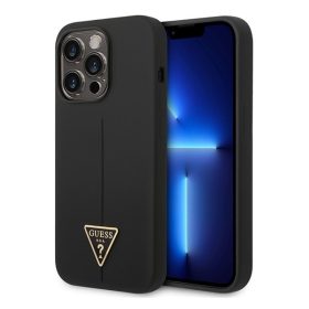   Guess Silicone Triangle Apple iPhone 14 Pro hátlap tok, fekete