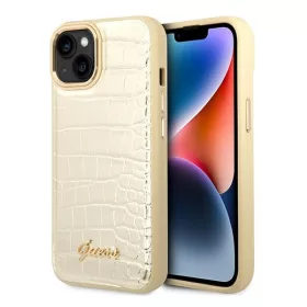   Guess Croco Collection Apple iPhone 14 Plus hátlap tok, arany