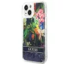 Guess Flower Liquid Glitter Apple iPhone 14 Plus hátlap tok, kék