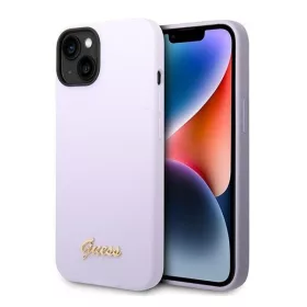   Guess Silicone Vintage Gold Apple iPhone 14 hátlap tok, lila