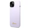 Guess Silicone Vintage Gold Apple iPhone 14 hátlap tok, lila