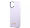 Guess Silicone Vintage Gold Apple iPhone 14 hátlap tok, lila