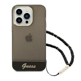   Guess Translucent Pearl Strap Apple iPhone 14 Pro Max hátlap tok, fekete