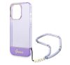 Guess Translucent Pearl Strap Apple iPhone 14 Pro Max hátlap tok, lila