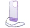 Guess Translucent Pearl Strap Apple iPhone 14 Pro Max hátlap tok, lila