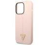 Guess Silicone Triangle Apple iPhone 14 Pro Max hátlap tok, pink