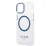 Guess Metal Outline Magsafe Apple iPhone 14 Plus hátlap tok, kék