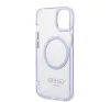 Guess Gold Outline Translucent MagSafe Apple iPhone 14 hátlap tok, lila