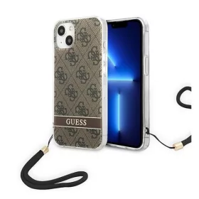 Guess 4G Print Strap Apple iPhone 14 Plus hátlap tok, barna