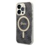Guess 4G Print MagSafe Apple iPhone 14 Pro hátlap tok, fekete + MagSafe töltő