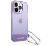 Guess Translucent Pearl Strap Apple iPhone 14 Pro hátlap tok , lila