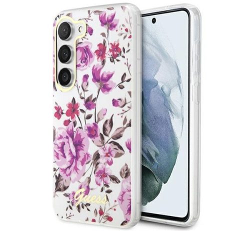 Guess Flower Collection Samsung Galaxy S23 hátlap tok , fehér