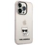 Karl Lagerfeld Transparent Choupette Body Apple iPhone 14 Pro hátlap tok, rózsaszín